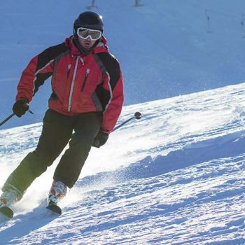 Man skiing down a mountain